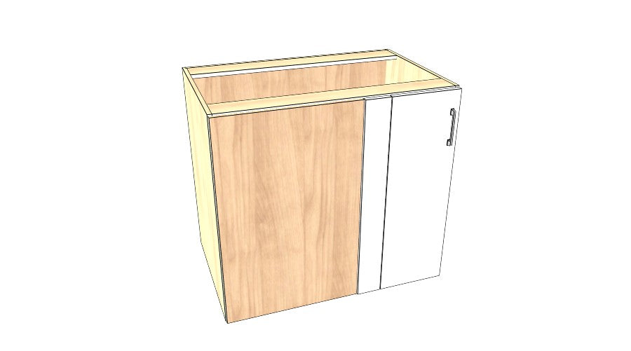 38" Blind Corner Base Cabinet - Acrylic Doors
