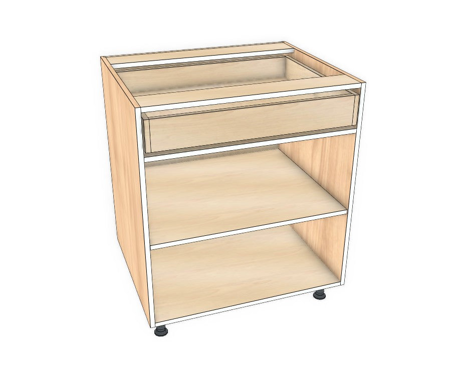 28" Drawer On Top Base Cabinet - Acrylic Doors