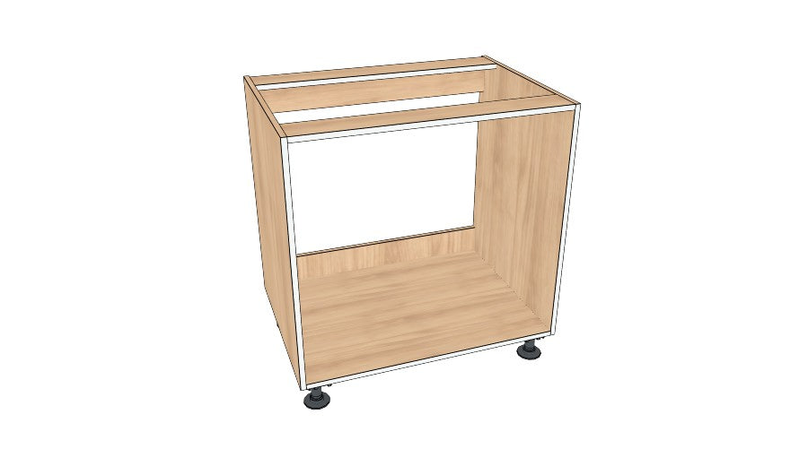 33" Sink Cabinet - Dummy On Top (No Back) - Acrylic Doors