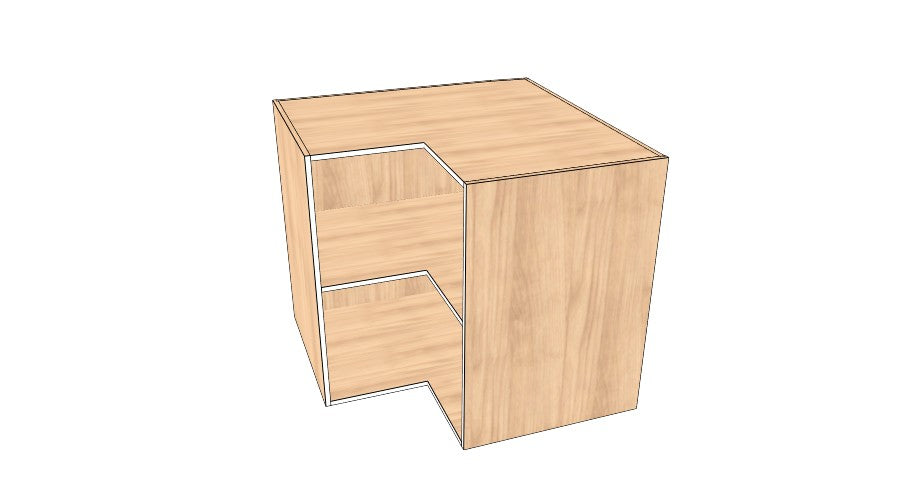 38"x38" Base Corner Cabinet - Acrylic Doors