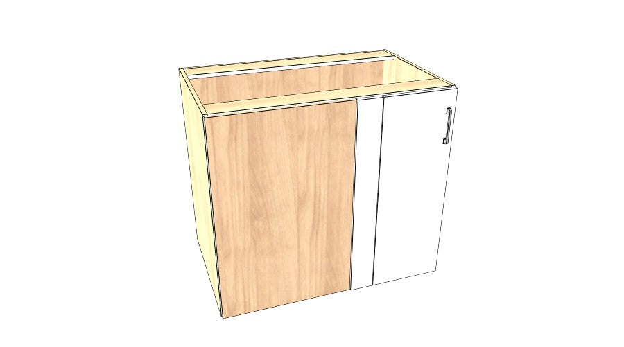 39" Blind Corner Base Cabinet - Acrylic Doors