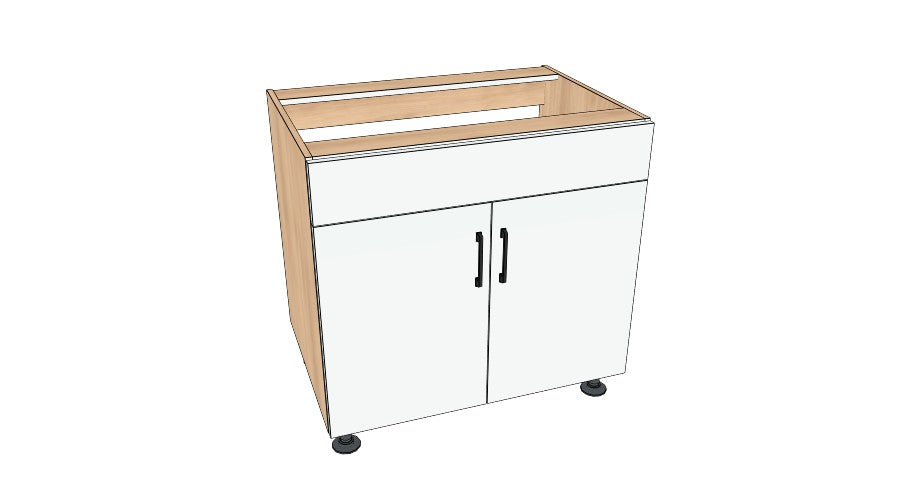 35" Sink Cabinet - Dummy On Top (No Back) - Acrylic Doors