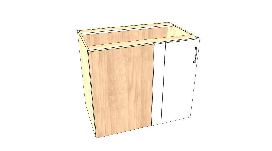 40" Blind Corner Base Cabinet - Acrylic Doors