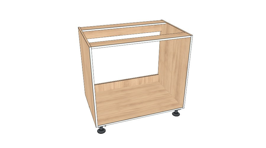 36" Sink Cabinet - Dummy On Top (No Back) - Acrylic Doors