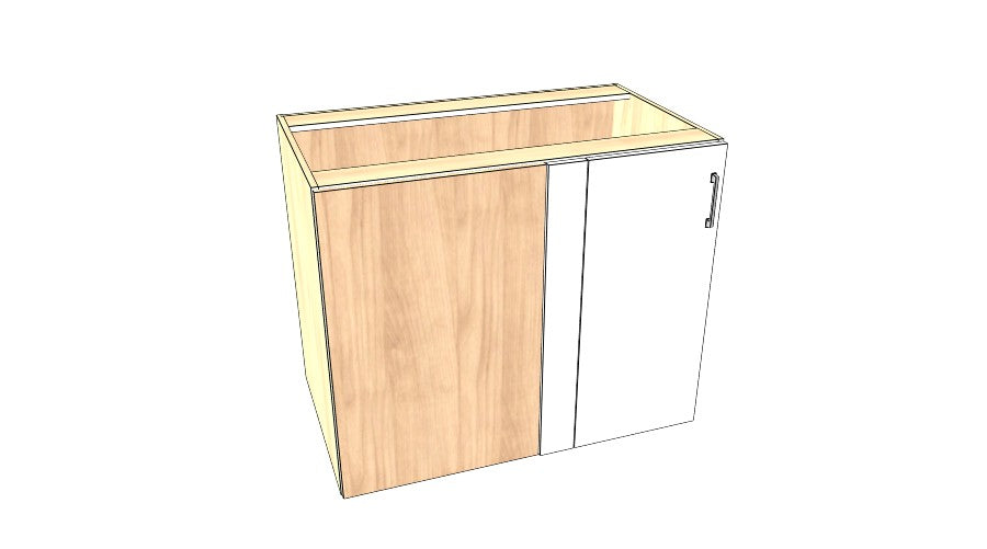 42" Blind Corner Base Cabinet - Acrylic Doors