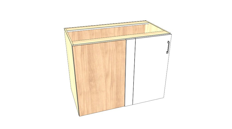 44" Blind Corner Base Cabinet - Acrylic Doors
