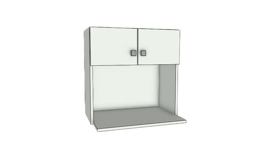24" Wide x 24" High Wall Microwave Cabinet - Acrylic Doors
