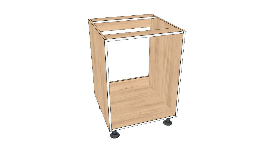 24" Sink Cabinet (No Back) - Acrylic Doors