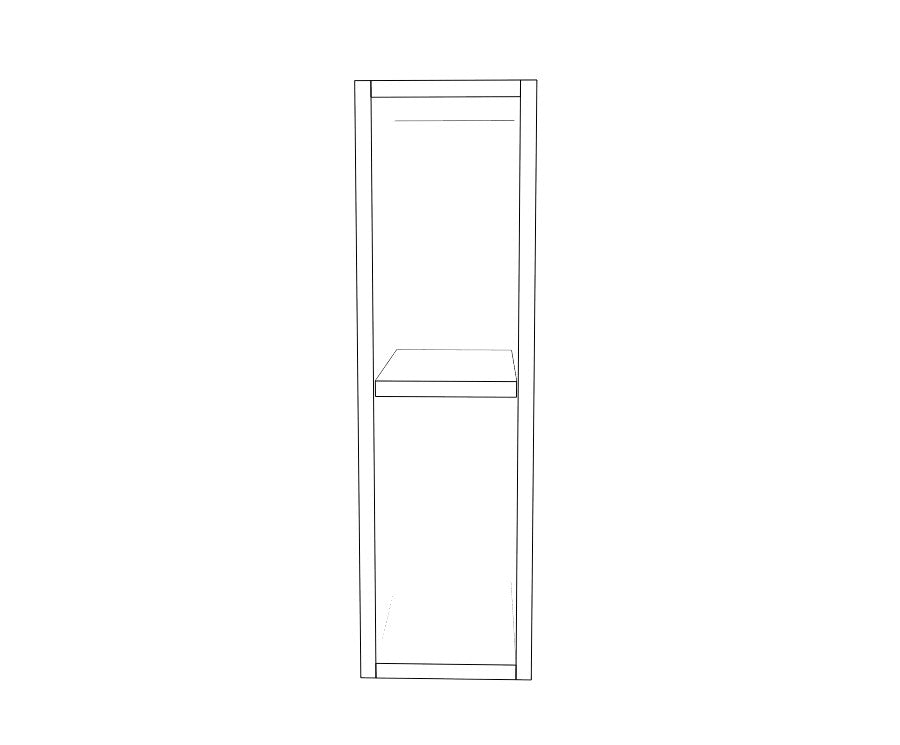 7" Wide x 24" High Wall Cabinet - Acrylic Doors