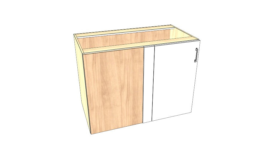 47" Blind Corner Base Cabinet - Acrylic Doors