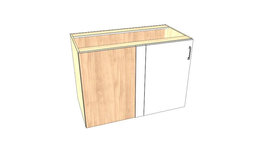 48" Blind Corner Base Cabinet - Acrylic Doors