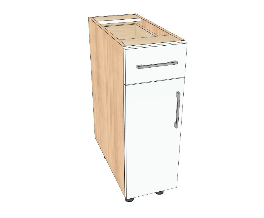 11" Drawer On Top Base Cabinet - Acrylic Doors