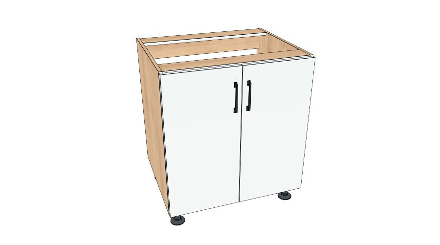 30" Sink Cabinet (No Back) - Acrylic Doors