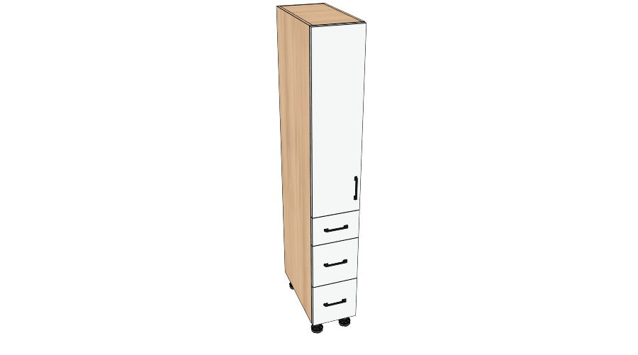 12″ Tall Pantry with Bottom Drawers - Acrylic Doors