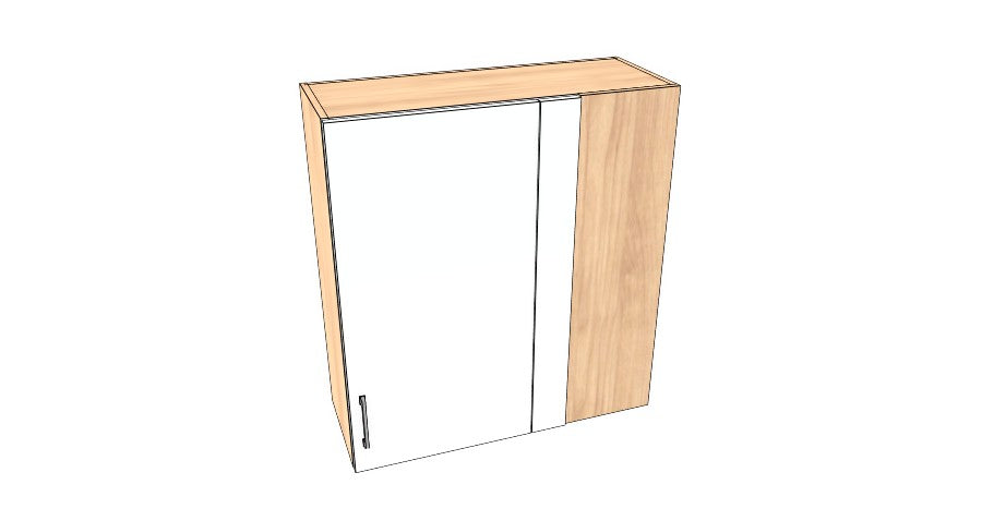 33" Wide x 36" High Blind Corner Wall Cabinet - Acrylic Doors