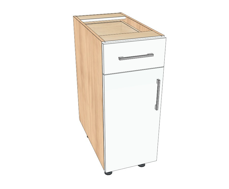 13" Drawer On Top Base Cabinet - Acrylic Doors