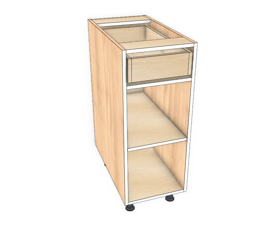 13" Drawer On Top Base Cabinet - Acrylic Doors