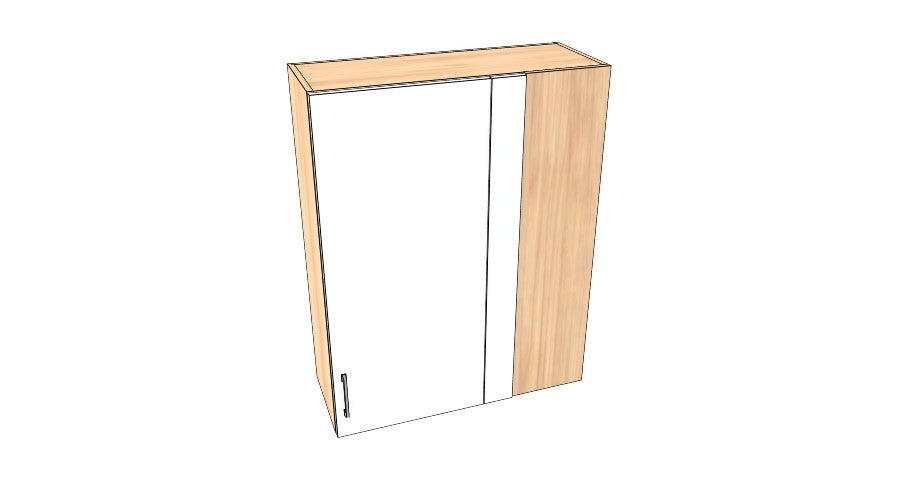 33" Wide x 42" High Blind Corner Wall Cabinet - Acrylic Doors