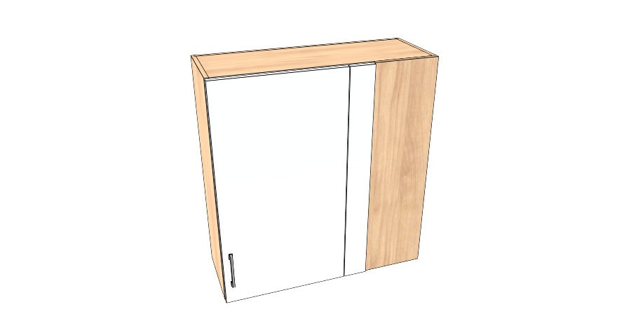 34" Wide x 36" High Blind Corner Wall Cabinet - Acrylic Doors