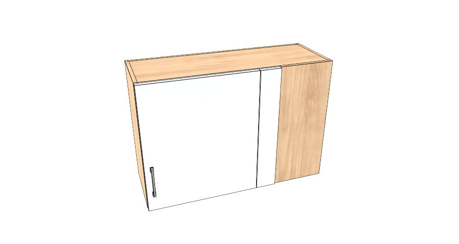 35" Wide x 24" High Blind Corner Wall Cabinet - Acrylic Doors