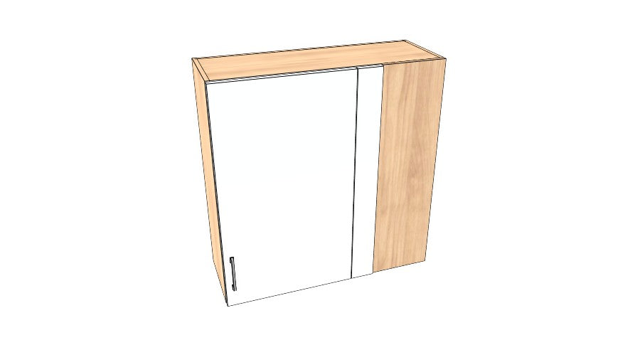 35" Wide x 36" High Blind Corner Wall Cabinet - Acrylic Doors