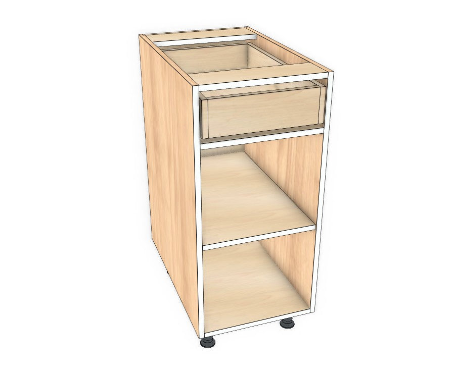 15" Drawer On Top Base Cabinet - Acrylic Doors