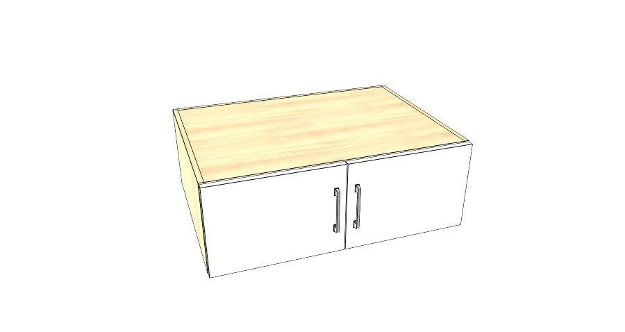 34" Wide x 12" High x 24" Deep Fridge Cabinet - Acrylic Doors