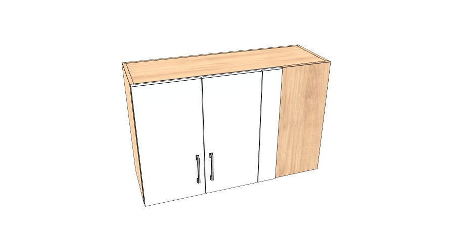 37" Wide x 24" High Blind Corner Wall Cabinet - Acrylic Doors