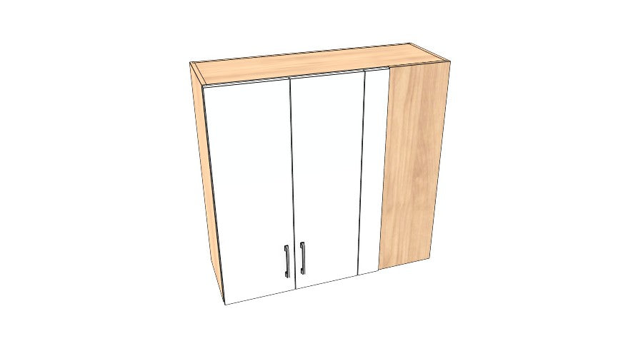 37" Wide x 36" High Blind Corner Wall Cabinet - Acrylic Doors
