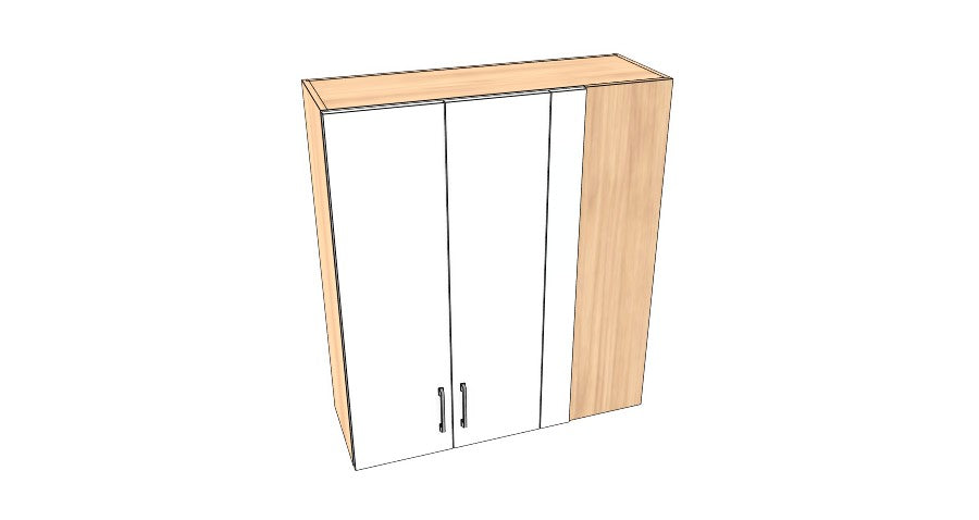 37" Wide x 42" High Blind Corner Wall Cabinet - Acrylic Doors