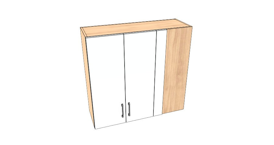 38" Wide x 36" High Blind Corner Wall Cabinet - Acrylic Doors
