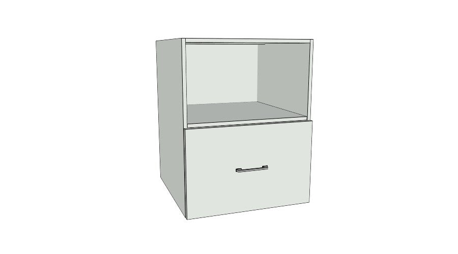 24" Wide Base Microwave Cabinet - Acrylic Doors