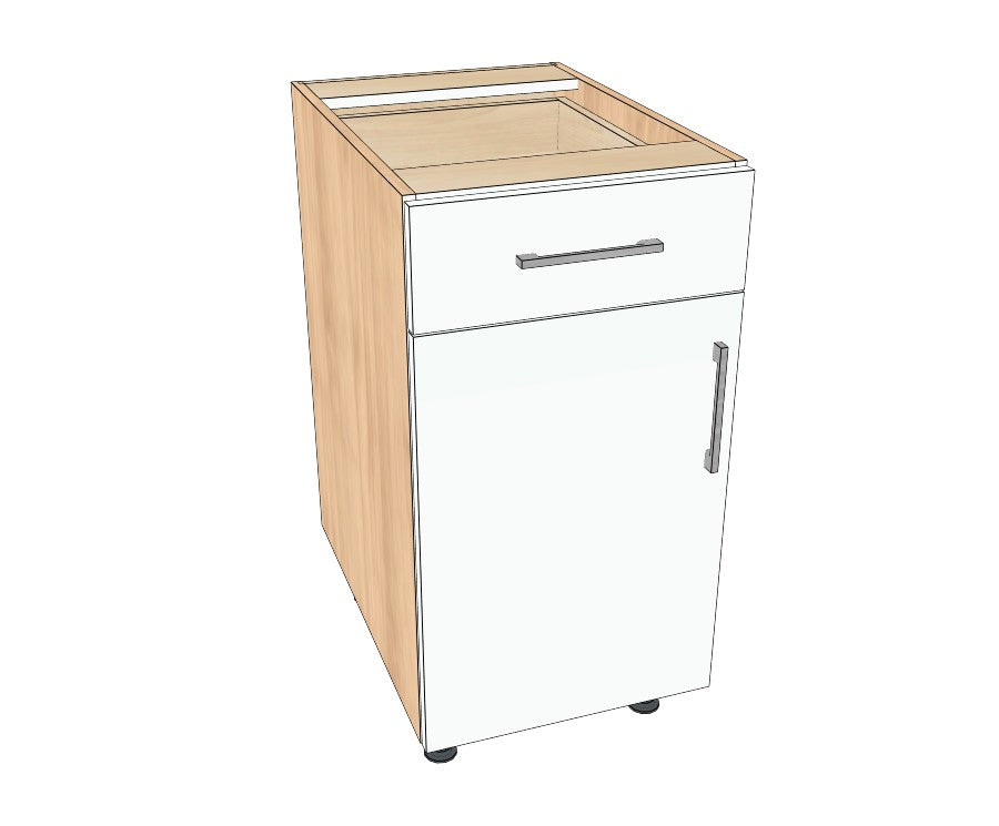 17" Drawer On Top Base Cabinet - Acrylic Doors
