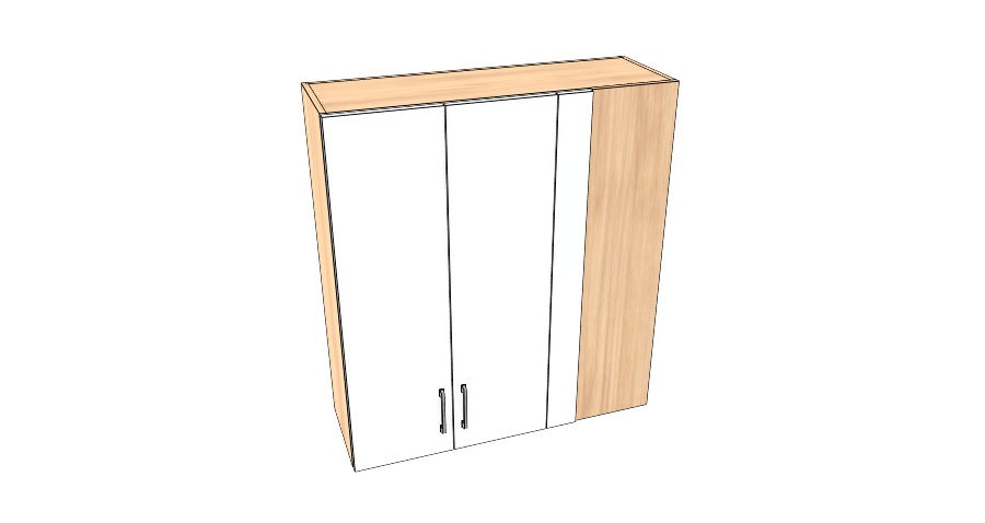 38" Wide x 42" High Blind Corner Wall Cabinet - Acrylic Doors