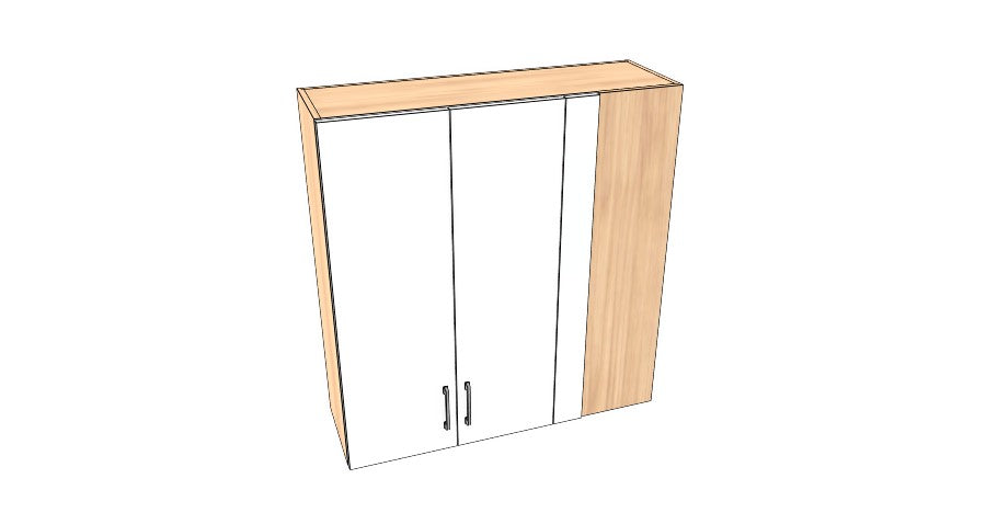 40" Wide x 42" High Blind Corner Wall Cabinet - Acrylic Doors