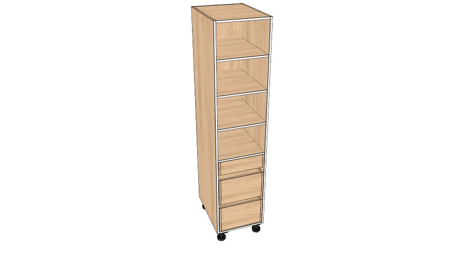18″ Tall Pantry with Bottom Drawers - Acrylic Doors
