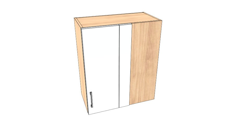 25" Wide x 30" High Blind Corner Wall Cabinet - Acrylic Doors