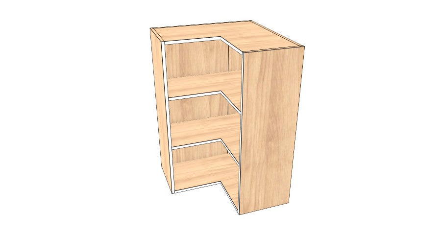 24"x 24" x 36" High Corner Wall Cabinet - Acrylic Doors