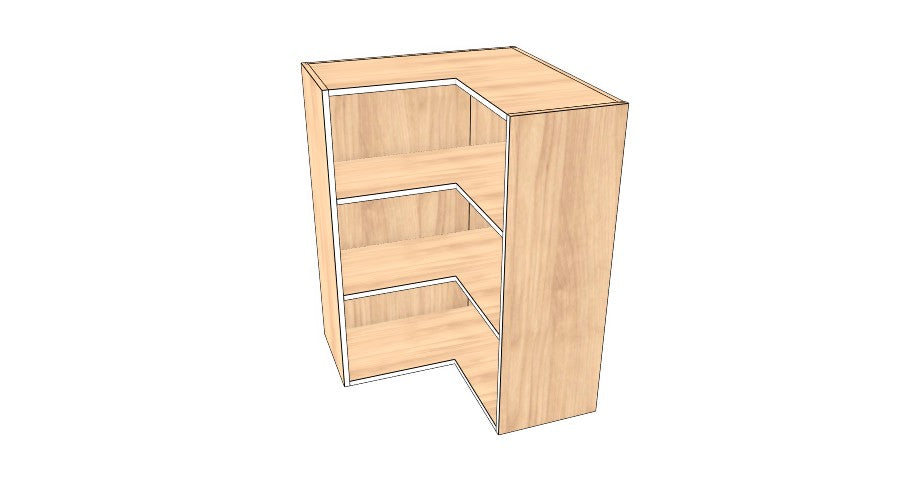26"x 26" x 36" High Corner Wall Cabinet - Acrylic Doors