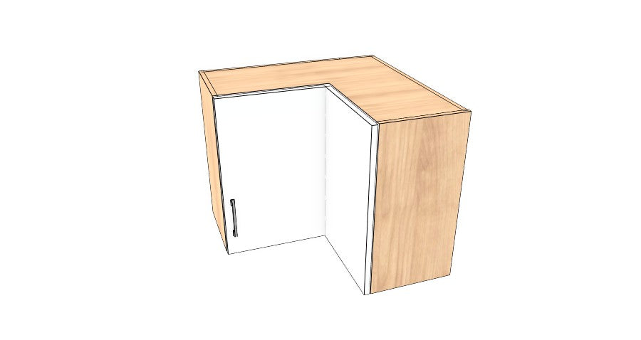 28"x 28" x 24" High Corner Wall Cabinet - Acrylic Doors