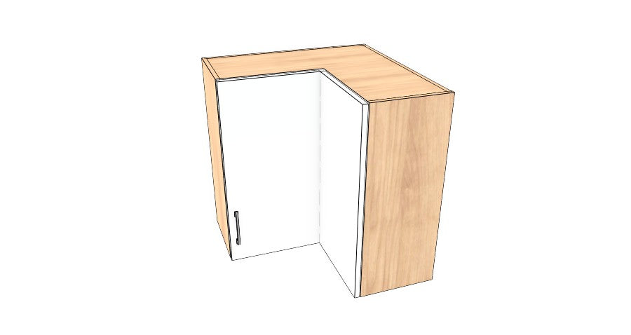 28"x 28" x 30" High Corner Wall Cabinet - Acrylic Doors