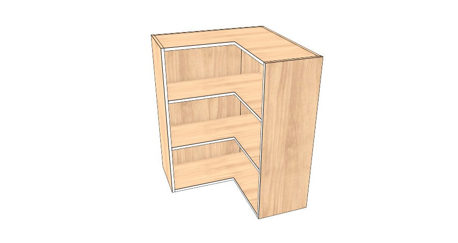28"x 28" x 36" High Corner Wall Cabinet - Acrylic Doors