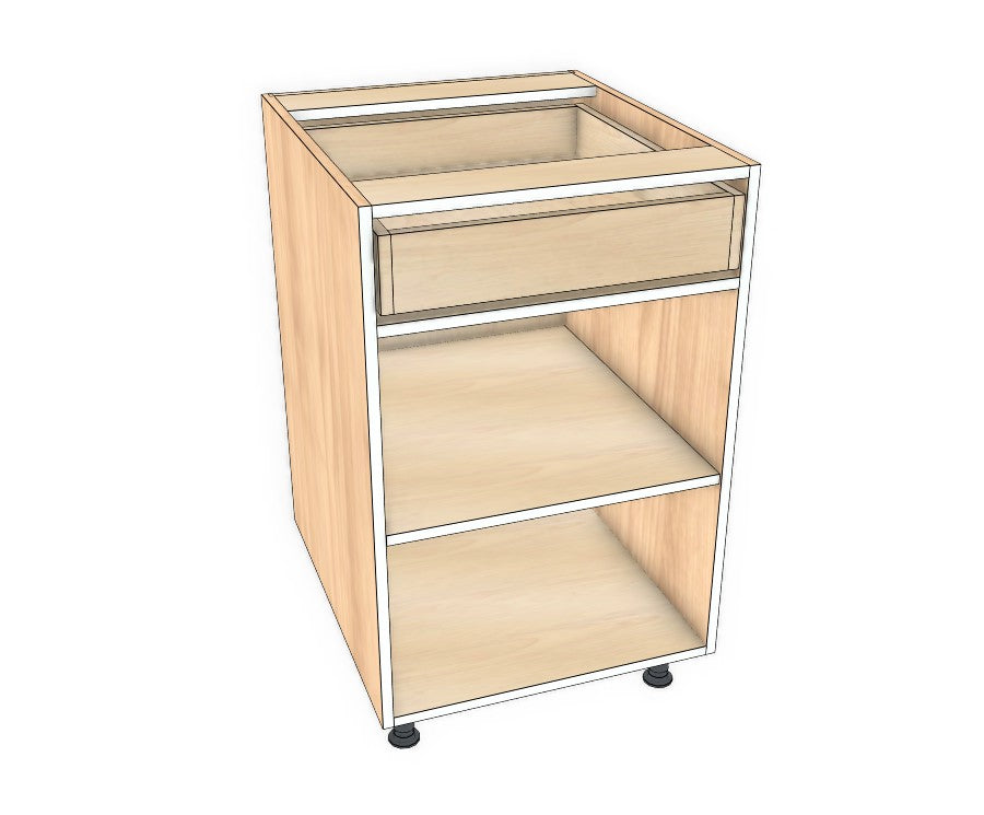21" Drawer On Top Base Cabinet - Acrylic Doors