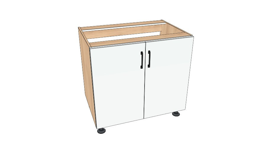36" Sink Cabinet (No Back) - Acrylic Doors