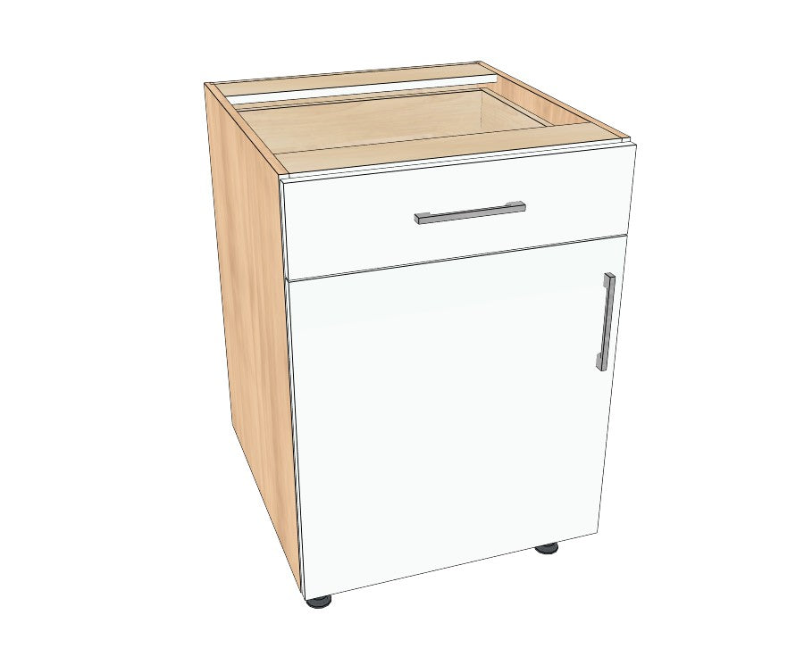 23" Drawer On Top Base Cabinet - Acrylic Doors