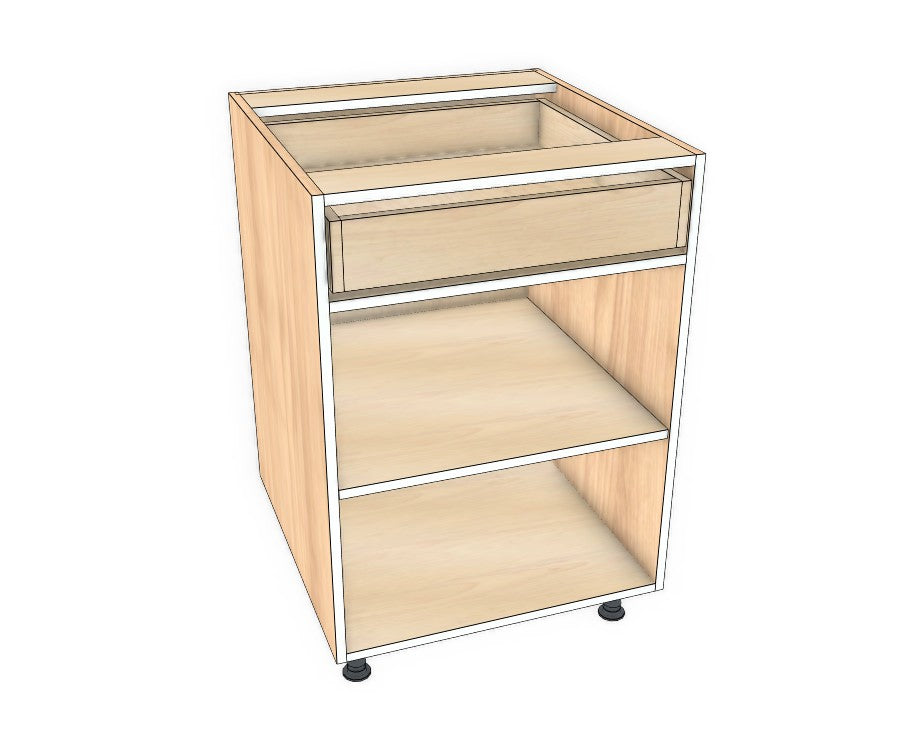 23" Drawer On Top Base Cabinet - Acrylic Doors