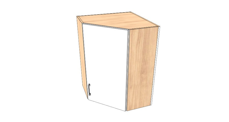 26"x 26" x 36" High Corner Wall Cabinet - Acrylic Doors