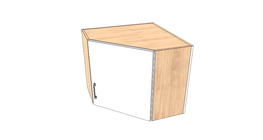 28"x 28" x 24" High Corner Wall Cabinet - Acrylic Doors