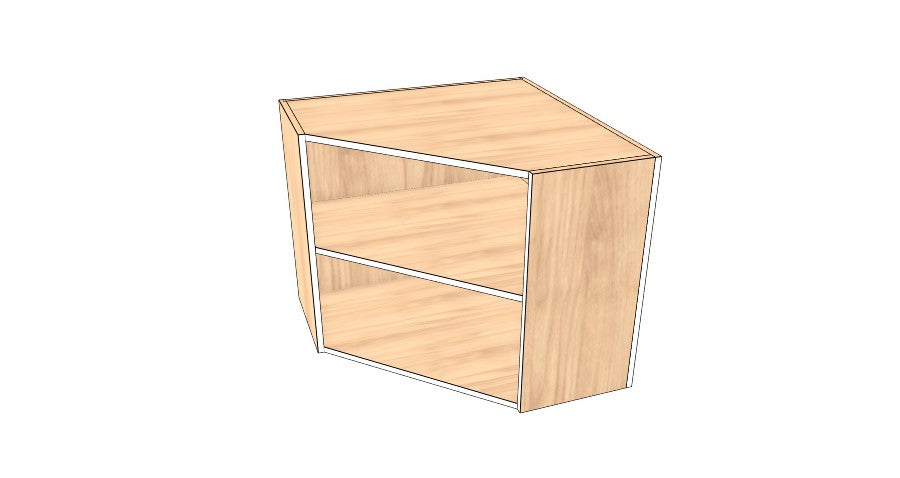 28"x 28" x 24" High Corner Wall Cabinet - Acrylic Doors
