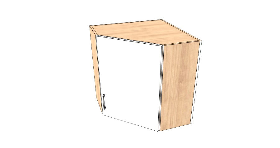 28"x 28" x 30" High Corner Wall Cabinet - Acrylic Doors